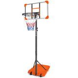 Luster Portable Basketball Goal System with Stable Base and Wheels, Orange and Transparent