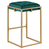 English Elm Hunter Green and Gold Counter Height Stools (Set Of 2)