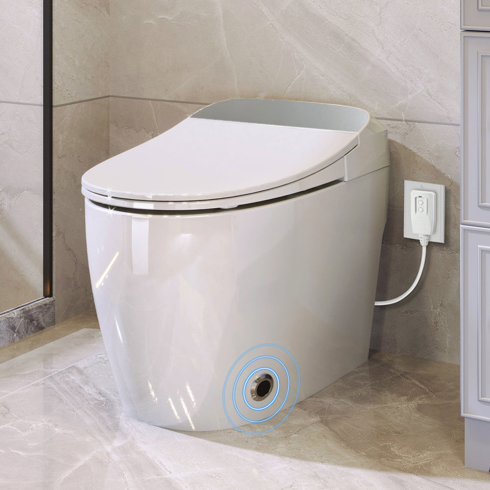 English Elm Heated Seat Smart Toilet Compact One-Piece Tankless WC with Foot Sensor, LED Night Light, Knob Control WF314234AAA