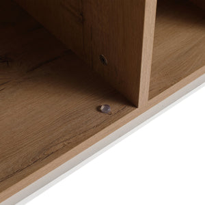 English Elm 30'' Floating Wall-Mounted Vanity with Ceramic Sink, Soft-Close Door, Open Shelves, Durable Plywood Finish W999S00123