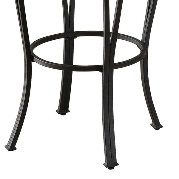 English Elm Black Swivel Bar Stool Upholstered Seat, Curved Metal 360° Auto-Return, Black Leatherette Comfort B062P145672