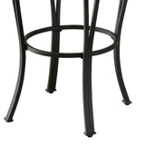 English Elm Black Swivel Bar Stool With Upholstered Seat