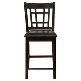 English Elm Black and Espresso Lattice Back Counter Height Stools (Set Of 2)