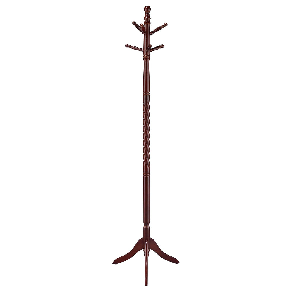 English Elm Merlot Coat Rack Twisted Post Design with 6 Swiveling Hooks, 71.5" Tall Ruberwood Classic Organizer B062P145643