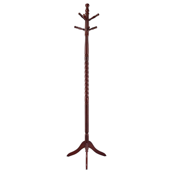 English Elm Merlot Coat Rack Twisted Post Design with 6 Swiveling Hooks, 71.5" Tall Ruberwood Classic Organizer B062P145643