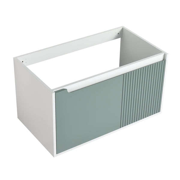 English Elm 36'' 36" Floating Wall-Mounted Bathroom Vanity Cabinet, 2-Door Soft-Close Hinges, Eco Plywood, Water-Resistant Finish W999P146238