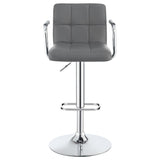 English Elm Grey and Chrome Adjustable Bar Stool