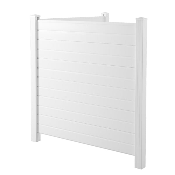 English Elm Privacy Vinyl Fence Panel Kit for Outdoor Ac Units Trash Cans and Pool Gear B100P143654