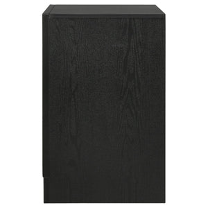English Elm Black Modern 2-Drawer Nightstand with Hidden Felt-Lined Jewelry Tray, Metallic Accents & Crystal Pulls B062P145652