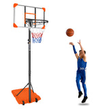 Hearth and Haven Luster Portable Basketball Goal System with Stable Base and Wheels, Orange and Transparent W1408138174