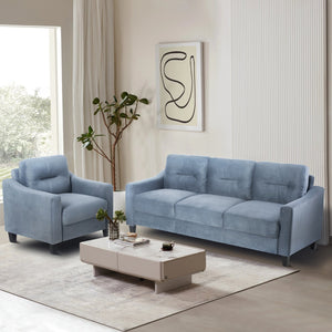 English Elm Couch Compact One-Seat Sectional Sofa In Soft Chenille - Perfect For Small Spaces & Modern Style W2121137238