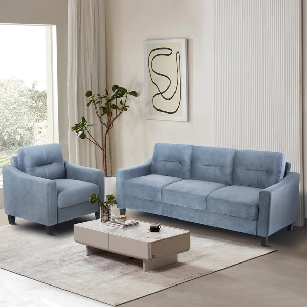 English Elm Couch Compact One-Seat Sectional Sofa In Soft Chenille - Perfect For Small Spaces & Modern Style W2121137238