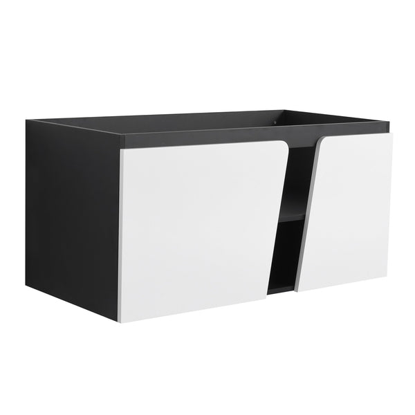 English Elm 40'' Floating Wall-Mounted Vanity Cabinet with Soft-Close Doors, Eco Plywood, Scratch & Water-Resistant Finish W999P146430