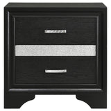 English Elm Black 2-Drawer Nightstand With Hidden Jewelry Tray