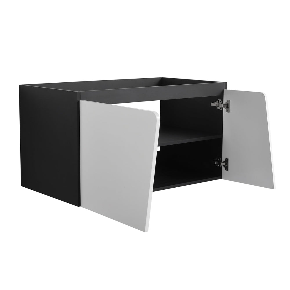 English Elm 36'' 36" Floating Wall-Mounted Vanity Cabinet 36'' Modern Plywood Bathroom Storage with Soft-Close Doors, Water-Resistant Finish W999P146429