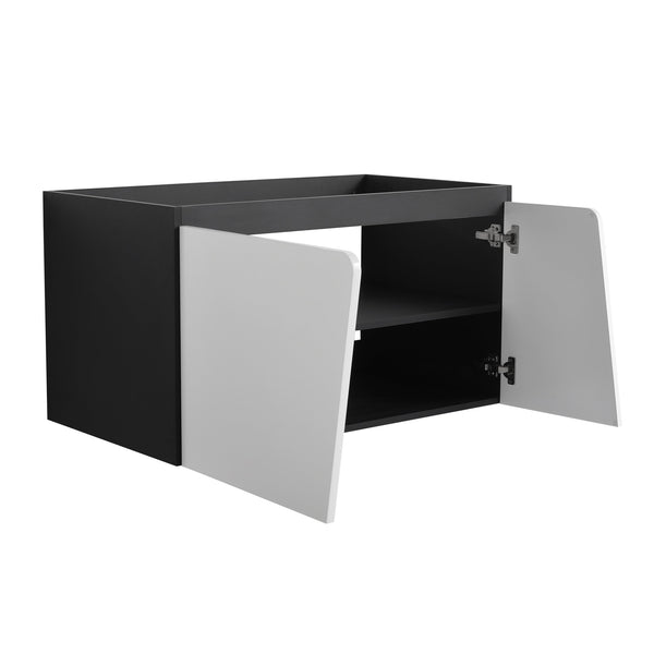 English Elm 36'' 36" Floating Wall-Mounted Vanity Cabinet 36'' Modern Plywood Bathroom Storage with Soft-Close Doors, Water-Resistant Finish W999P146429