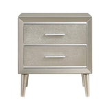 English Elm Metallic Sterling 2-Drawer Nightstand