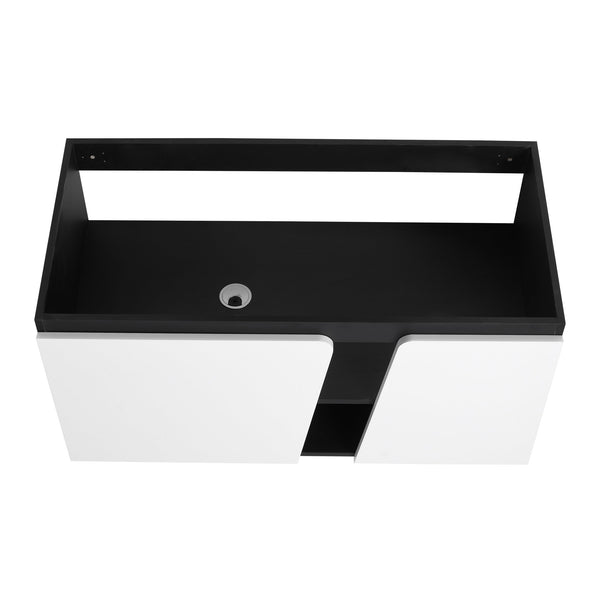 English Elm 40'' Floating Wall-Mounted Vanity Cabinet with Soft-Close Doors, Eco Plywood, Scratch & Water-Resistant Finish W999P146430