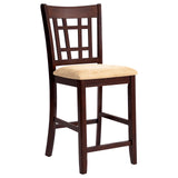 English Elm Warm Tan and Warm Brown Lattice Back Counter Height Stools (Set Of 2)