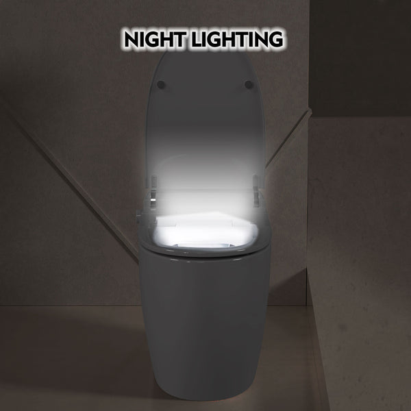 English Elm Heated Seat Smart Toilet Compact One-Piece Tankless WC with Foot Sensor, LED Night Light, Knob Control WF314234AAA
