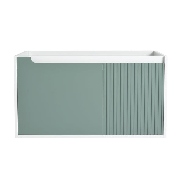 English Elm 36'' 36" Floating Wall-Mounted Bathroom Vanity Cabinet, 2-Door Soft-Close Hinges, Eco Plywood, Water-Resistant Finish W999P146238