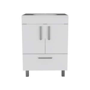 English Elm Single Bathroom Vanity Mayorca White - 29.5" Superior Top, Double Door Cabinet, Four Legs, Durable Assembly B092S00079