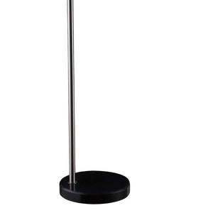 English Elm Black Arc Floor Lamp with Chrome Arch and Black Pendant Shade — Modern Statement Lighting for Contemporary Spaces B062P145487
