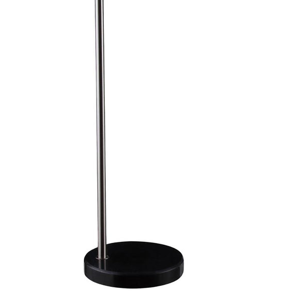 English Elm Black Arc Floor Lamp with Chrome Arch and Black Pendant Shade — Modern Statement Lighting for Contemporary Spaces B062P145487