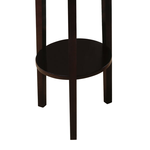 English Elm Espresso Round Accent Table with Open Shelf — Compact Espresso Side Table for Lamps, Plants & Serving B062P145503