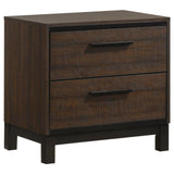 English Elm Rustic Tobacco and Dark Bronze 2-Drawer Nightstand