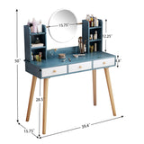 Hearth and Haven Fashion Vanity Desk with Mirror and Lights For Makeup Vanity Mirror with Lights with 3 Color Lighting Brightness Adjustable, 3 Drawers Color W509134656