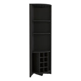 English Elm Corner Bar Cabinet Castle, Living Room, Black