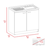 English Elm Utility Sink Vernal, Kitchen, White / Smokey Oak