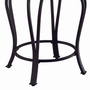 English Elm Black Swivel Counter Height Stool Upholstered Seat Metal Leatherette Curved Design 39" High Elegance B062P145516