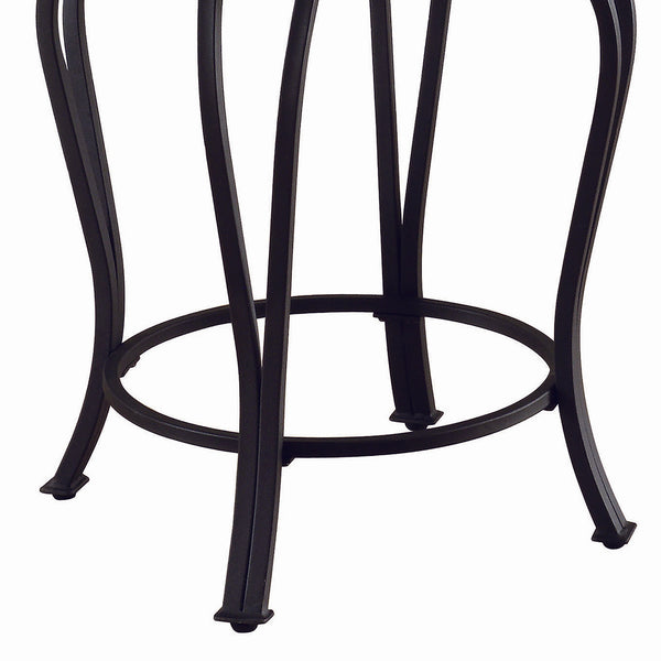 English Elm Black Swivel Counter Height Stool Upholstered Seat Metal Leatherette Curved Design 39" High Elegance B062P145516