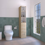 English Elm Linen Cabinet Epic, Bathroom, Light Pine / White