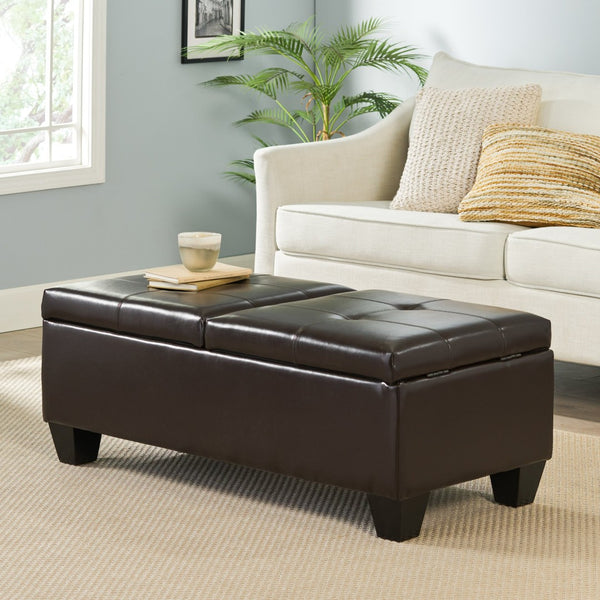English Elm Ottoman Rectangular Lift Top Storage Seat for Living Room Bedroom or Entryway 54111.00PU