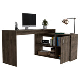 English Elm L-Shaped Desk Desti, Office, Dark Brown