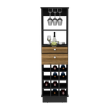 English Elm Bar Cabinet Bureck, Living Room, Black / Walnut