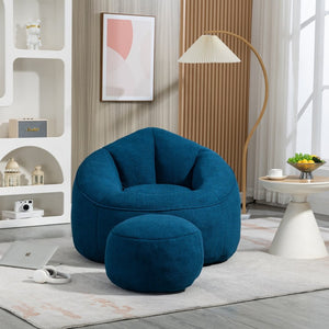 English Elm Bedding Foam Filled Bean Bag Chair with Footrest for Lounge and Reading Rooms W1996130769