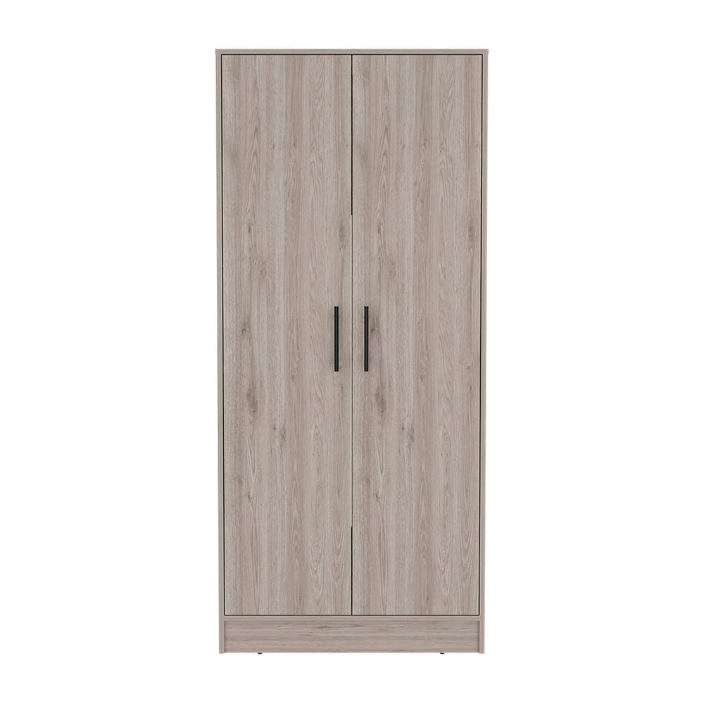 English Elm 180 Armoire Beery Light Gray Bedroom Closet Organizer 71" High Spacious Shelf Rod Drawer Durable Finish B092S00019