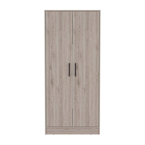 English Elm 180 Armoire Beery Light Gray Bedroom Closet Organizer 71" High Spacious Shelf Rod Drawer Durable Finish B092S00019