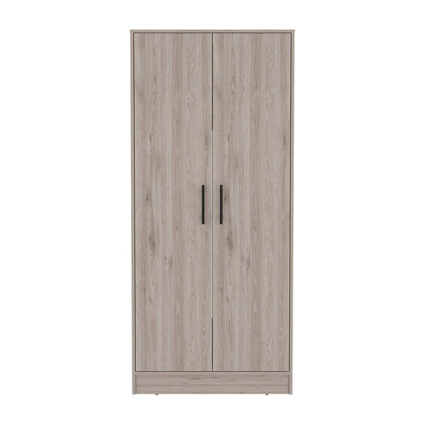 English Elm 180 Armoire Beery Light Gray Bedroom Closet Organizer 71" High Spacious Shelf Rod Drawer Durable Finish B092S00019
