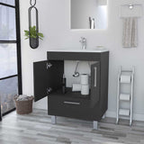 English Elm Single Bathroom Vanity Mayorca, Bathroom, Black