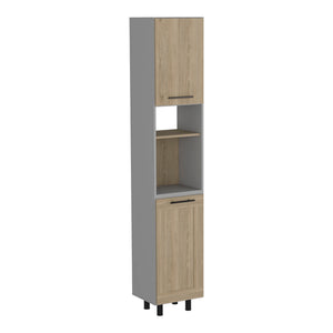 English Elm Kitchen Pantry Retrit Light Pine Beige Particle Board Storage Cabinet – Compact, Easy-Assemble, Durable Design B092S00113