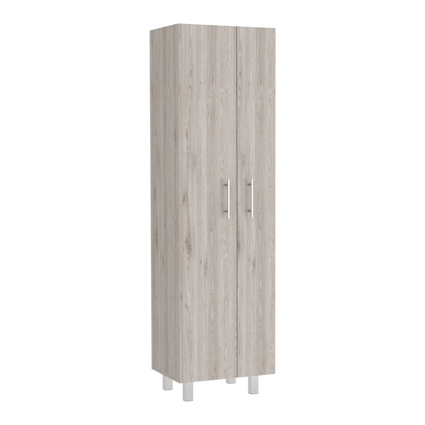 English Elm Closet Copenhague Tall Pantry Cabinet Light Gray/White – 71.3" Mop & Broom Storage, 5 Shelves Durable B092S00043