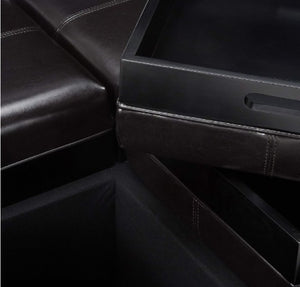 English Elm Ottoman Square Lift Top Storage Seat with Hidden Compartment for Living Room 69051.00PU