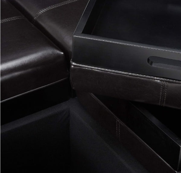 English Elm Ottoman Square Lift Top Storage Seat with Hidden Compartment for Living Room 69051.00PU