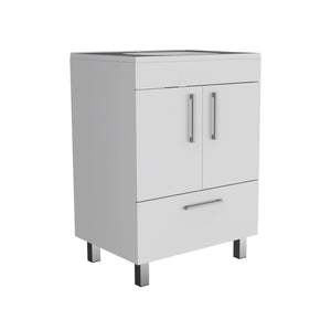 English Elm Single Bathroom Vanity Mayorca White - 29.5" Superior Top, Double Door Cabinet, Four Legs, Durable Assembly B092S00079