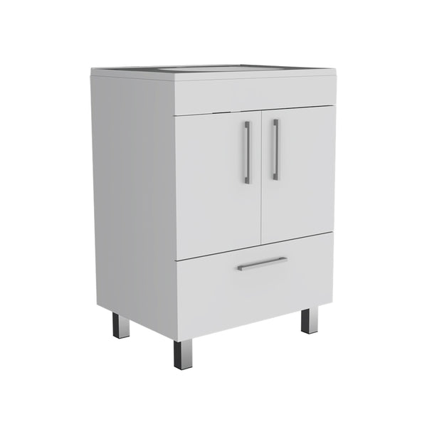 English Elm Single Bathroom Vanity Mayorca White - 29.5" Superior Top, Double Door Cabinet, Four Legs, Durable Assembly B092S00079